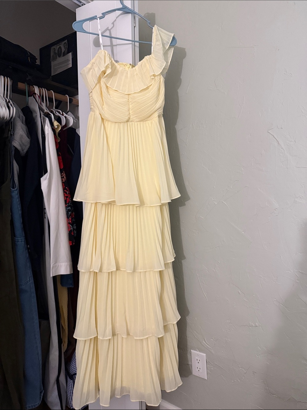 Lulu's Pale Yellow Tiered Ruffle Maxi Dress